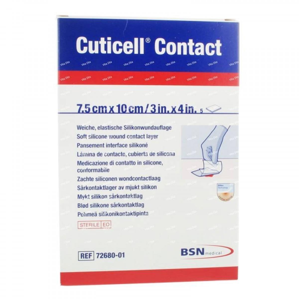 LAMINA DE CONTACTO O TULL DE SILICONA “CUTICELL CONTACT” ESSITY / 7.5 X 10CM / CAJA 5 APOSITOS