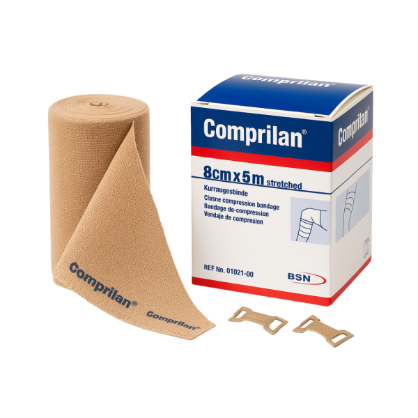 VENDA DE CORTA EXTENSIBILIDAD “COMPRILAN” ESSITY (VENDAJE COMPRESIVO) / 8CM X 5M / UNITARIO