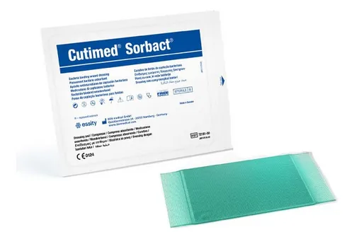 APOSITO ANTIMICROBIANO IMPREGNADO EN DACC “CUTIMED SORBACT” ESSITY / 10 X 10CM / CAJA 40 APOSITOS