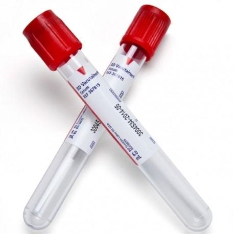 TUBO PARA EXTRACCION DE SANGRE TAPA ROJA CON ACTIVADOR DE COAGULACION BECTON DICKINSON / 10 ML / CAJA 100 UNIDADES