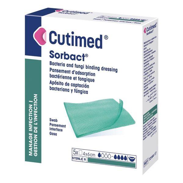 APOSITO ANTIMICROBIANO IMPREGNADO EN DACC “CUTIMED SORBACT” ESSITY / 4 X 6CM / CAJA 40 APOSITOS