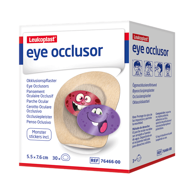 PARCHE OCULAR “LEUKOPLAST EYE OCLUSSOR” ESSITY / 5.5 CM X 7.6 CM / CAJA 30 UNIDADES