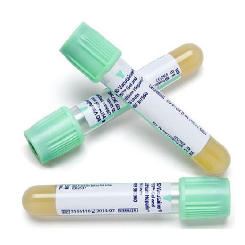 Tubo de Extracción con Gel Hidroalcohólico 3ml Tapa Verde - Caja 100 Unidades para Laboratorio