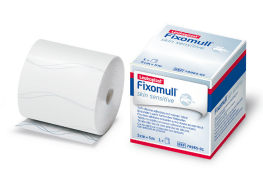 VENDA NO TEJIDA DE FIJACIÓN CON ADHESIVO DE SILICONA "FIXOMULL SKIN SENSITIVE" ESSITY / 10 CM X 5 M / UNITARIO