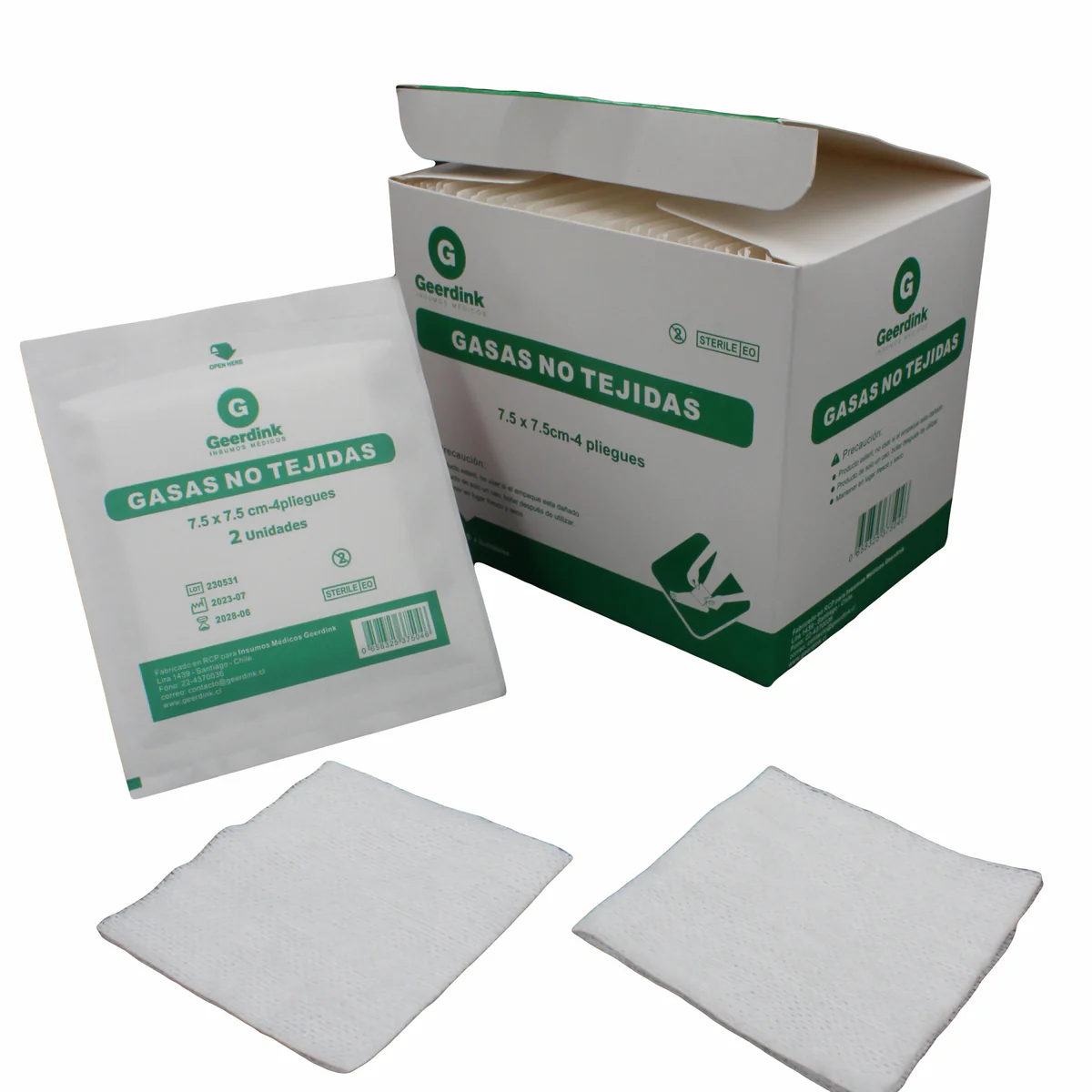 Gasa no Tejida esteril 7,5cm Caja x 50 Sobres x 2 Unidades Geerdink