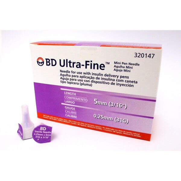 Agujas Pen BD Ultra Fina 31G x 5mm para Insulina - Caja 100 Unidades